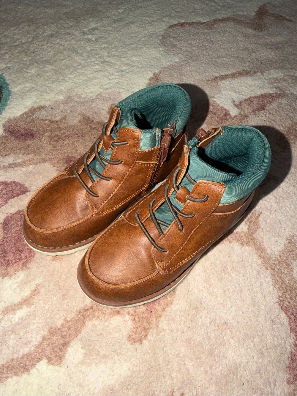Dr. Scholl's Brown and Teal Kids Lace-Up Boots
